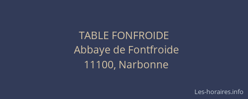 TABLE FONFROIDE