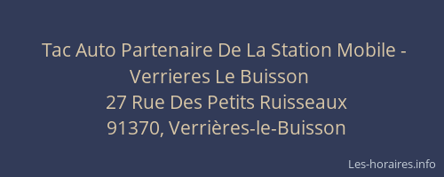 Tac Auto Partenaire De La Station Mobile - Verrieres Le Buisson