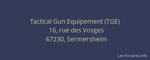 Tactical Gun Equipement (TGE)