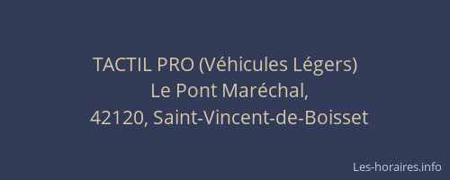 TACTIL PRO (Véhicules Légers)