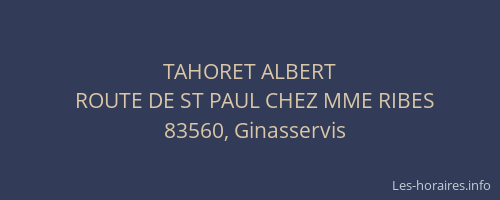TAHORET ALBERT