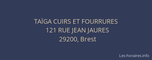 TAÏGA CUIRS ET FOURRURES