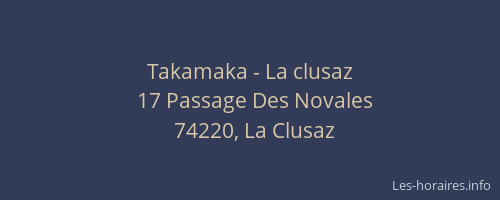 Takamaka - La clusaz