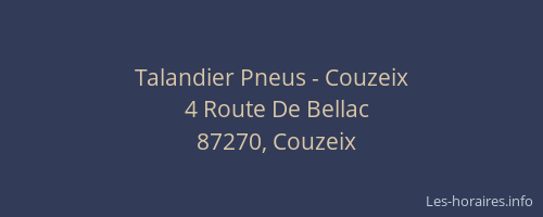 Talandier Pneus - Couzeix