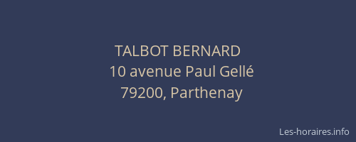 TALBOT BERNARD