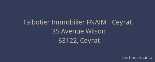 Talbotier Immobilier FNAIM - Ceyrat