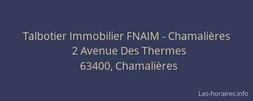 Talbotier Immobilier FNAIM - Chamalières