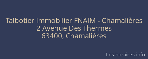 Talbotier Immobilier FNAIM - Chamalières