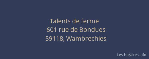 Talents de ferme