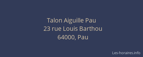 Talon Aiguille Pau