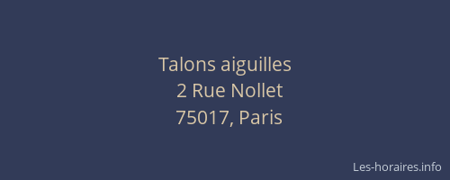 Talons aiguilles