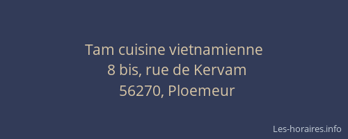 Tam cuisine vietnamienne