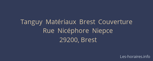 Tanguy  Matériaux  Brest  Couverture