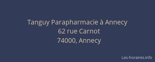 Tanguy Parapharmacie à Annecy