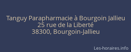Tanguy Parapharmacie à Bourgoin Jallieu