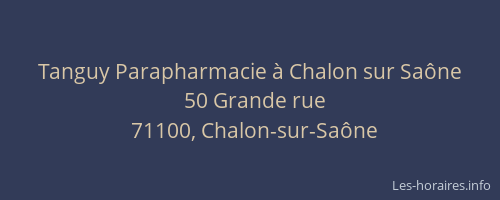 Tanguy Parapharmacie à Chalon sur Saône