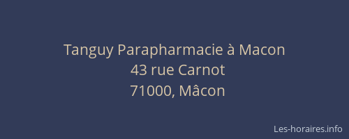 Tanguy Parapharmacie à Macon