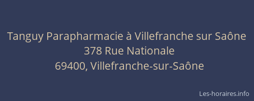 Tanguy Parapharmacie à Villefranche sur Saône