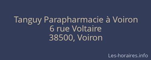Tanguy Parapharmacie à Voiron