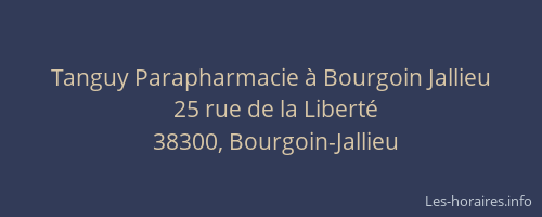 Tanguy Parapharmacie &agrave; Bourgoin Jallieu