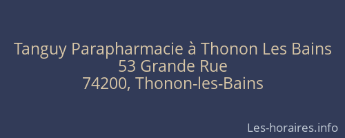 Tanguy Parapharmacie &agrave; Thonon Les Bains