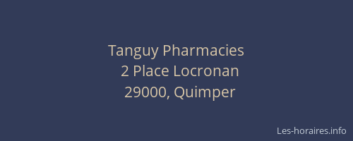 Tanguy Pharmacies
