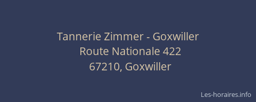 Tannerie Zimmer - Goxwiller