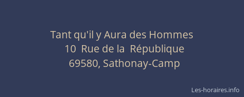 Tant qu'il y Aura des Hommes