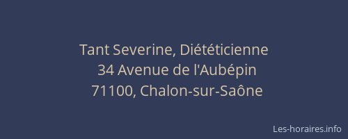 Tant Severine, Diététicienne