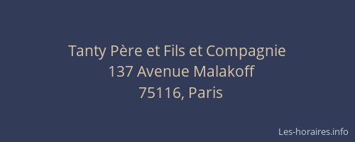 Tanty Père et Fils et Compagnie