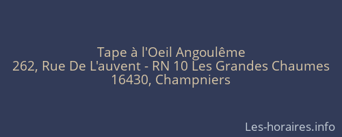 Tape à l'Oeil Angoulême