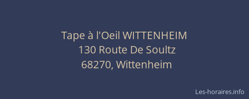 Tape &agrave; l'Oeil WITTENHEIM