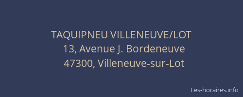 TAQUIPNEU VILLENEUVE/LOT