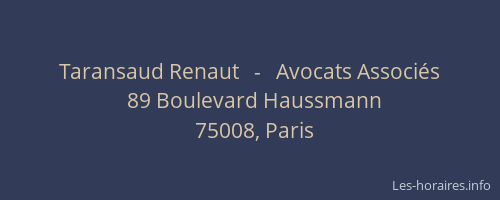Taransaud Renaut   -   Avocats Associés
