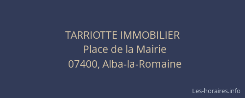 TARRIOTTE IMMOBILIER