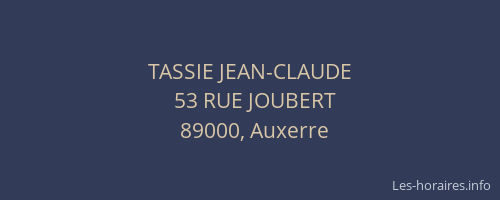 TASSIE JEAN-CLAUDE