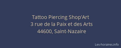 Tattoo Piercing Shop'Art