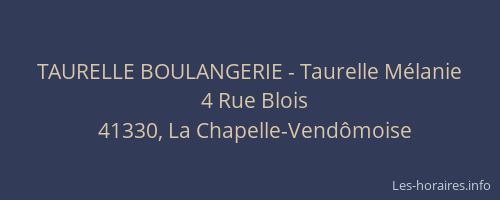 TAURELLE BOULANGERIE - Taurelle Mélanie
