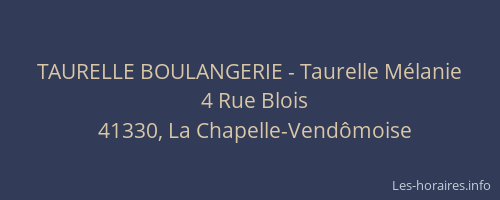 TAURELLE BOULANGERIE - Taurelle M&eacute;lanie