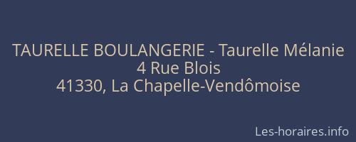 TAURELLE BOULANGERIE - Taurelle Mélanie