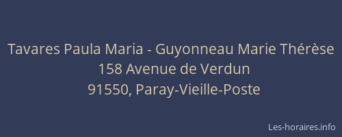Tavares Paula Maria - Guyonneau Marie Thérèse