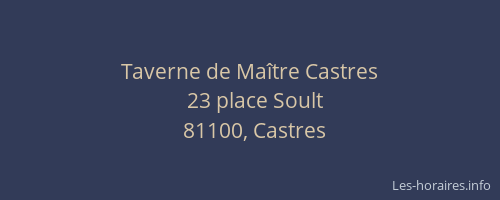 Taverne de Ma&icirc;tre Castres