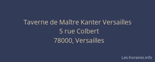 Taverne de Maître Kanter Versailles