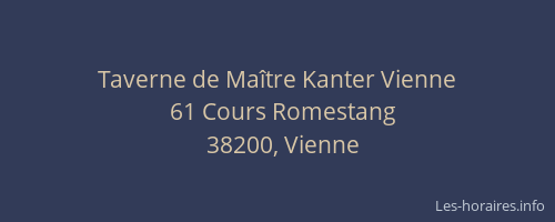 Taverne de Ma&icirc;tre Kanter Vienne