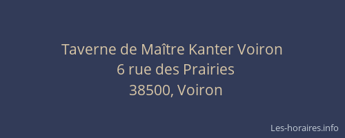Taverne de Ma&icirc;tre Kanter Voiron
