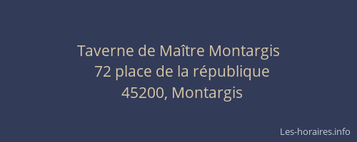 Taverne de Maître Montargis