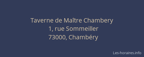 Taverne de Maître Chambery