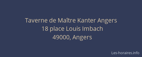 Taverne de Maître Kanter Angers