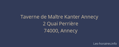 Taverne de Maître Kanter Annecy
