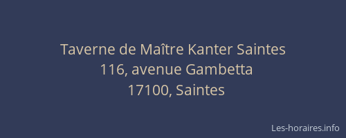 Taverne de Maître Kanter Saintes